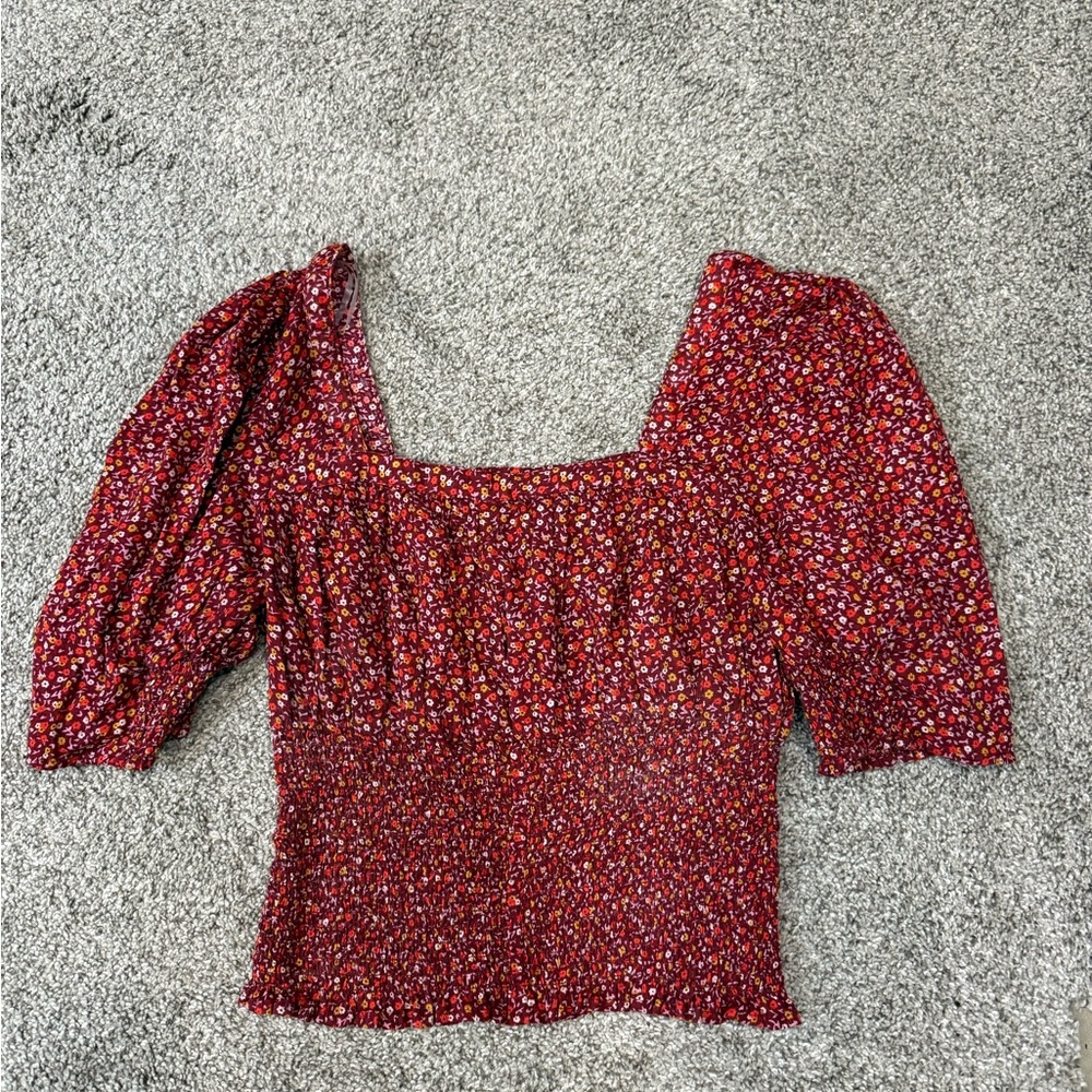 Universal Thread Red Floral Blouse